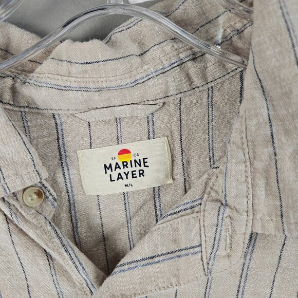 Marine layer Boxy Resort Button Up Shirt Mens Size M/L - Picture 3 of 7